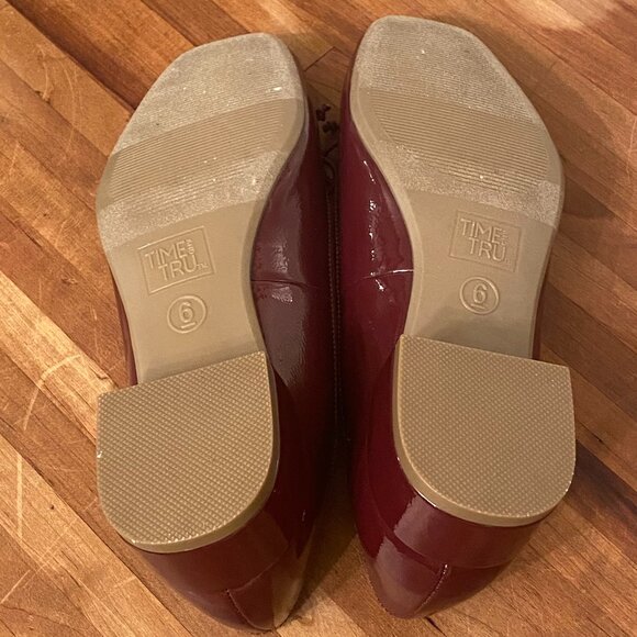 Women's Size 6 Burgundy Ballet Block Heel - Picture 8 of 9